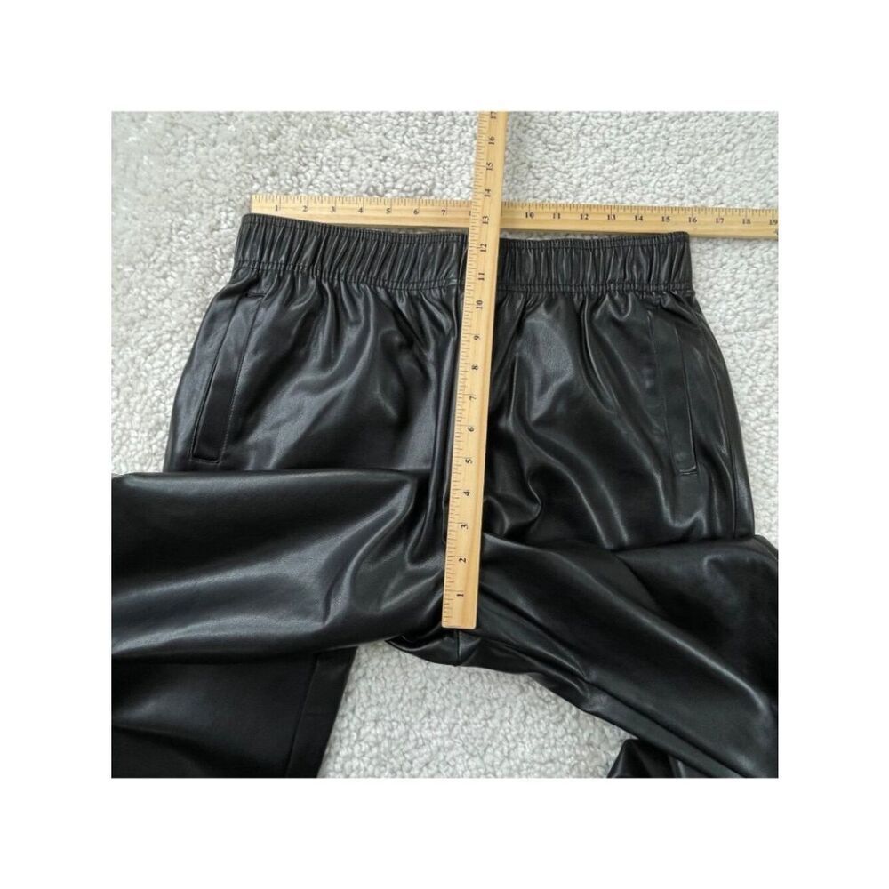 Anthropologie Avec Les Filles Faux Leather Ankle Zip Jogger Black Womens Large - Picture 7 of 10